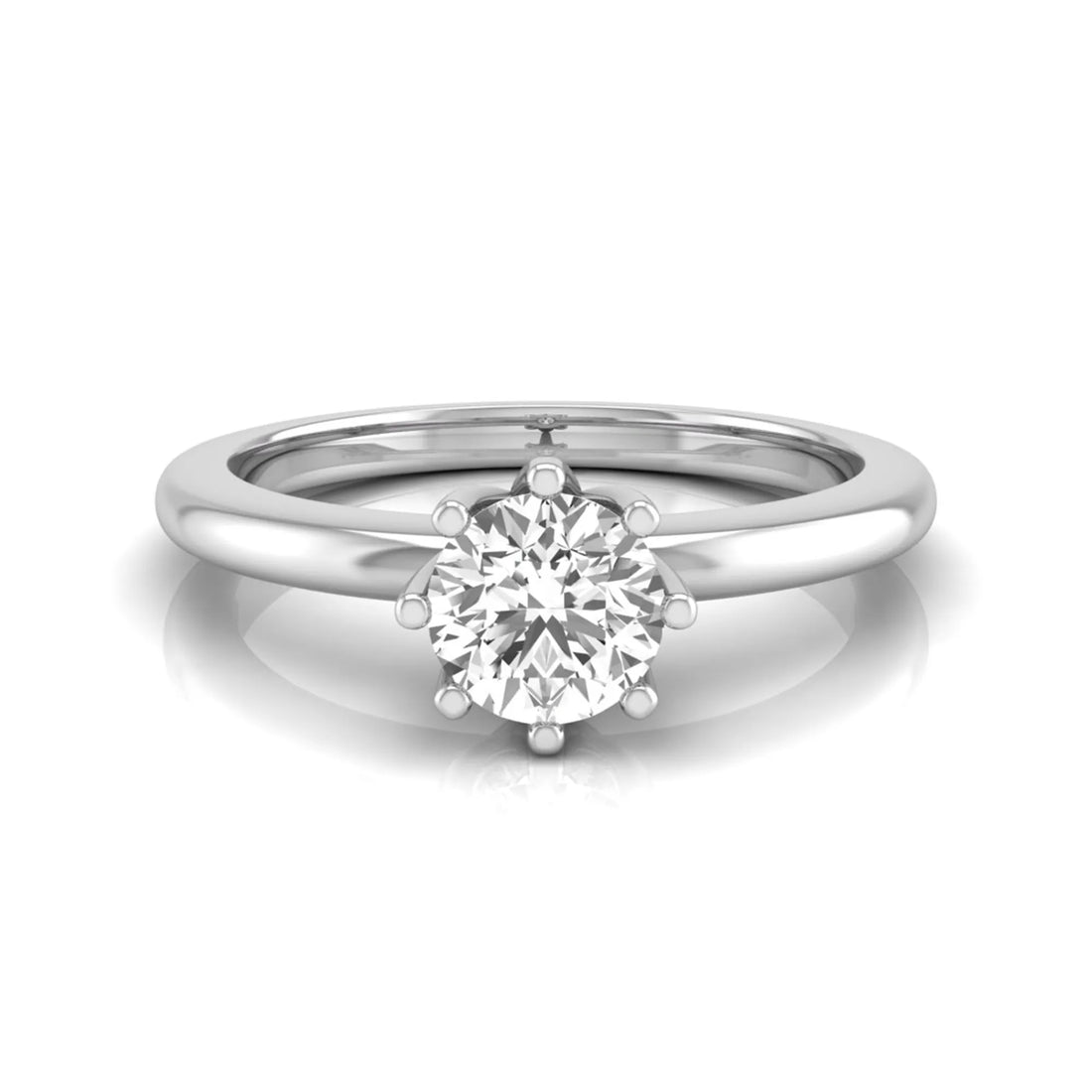 OctaPearl Round Cut Lab Grown Diamond 8 Prong Solitaire Engagement Ring