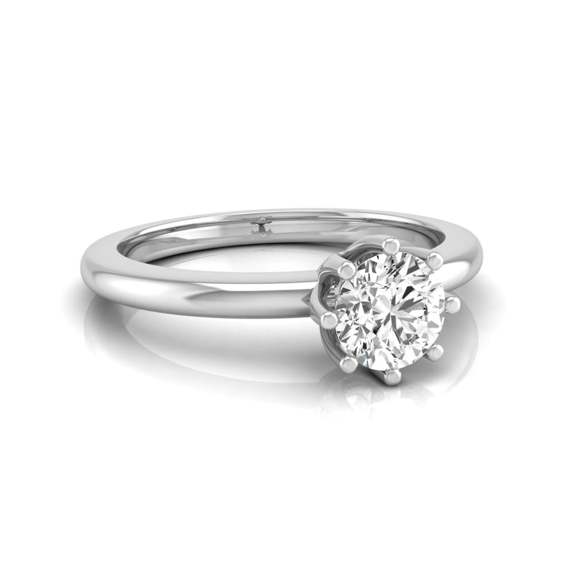 OctaPearl Round Cut Lab Grown Diamond 8 Prong Solitaire Engagement Ring