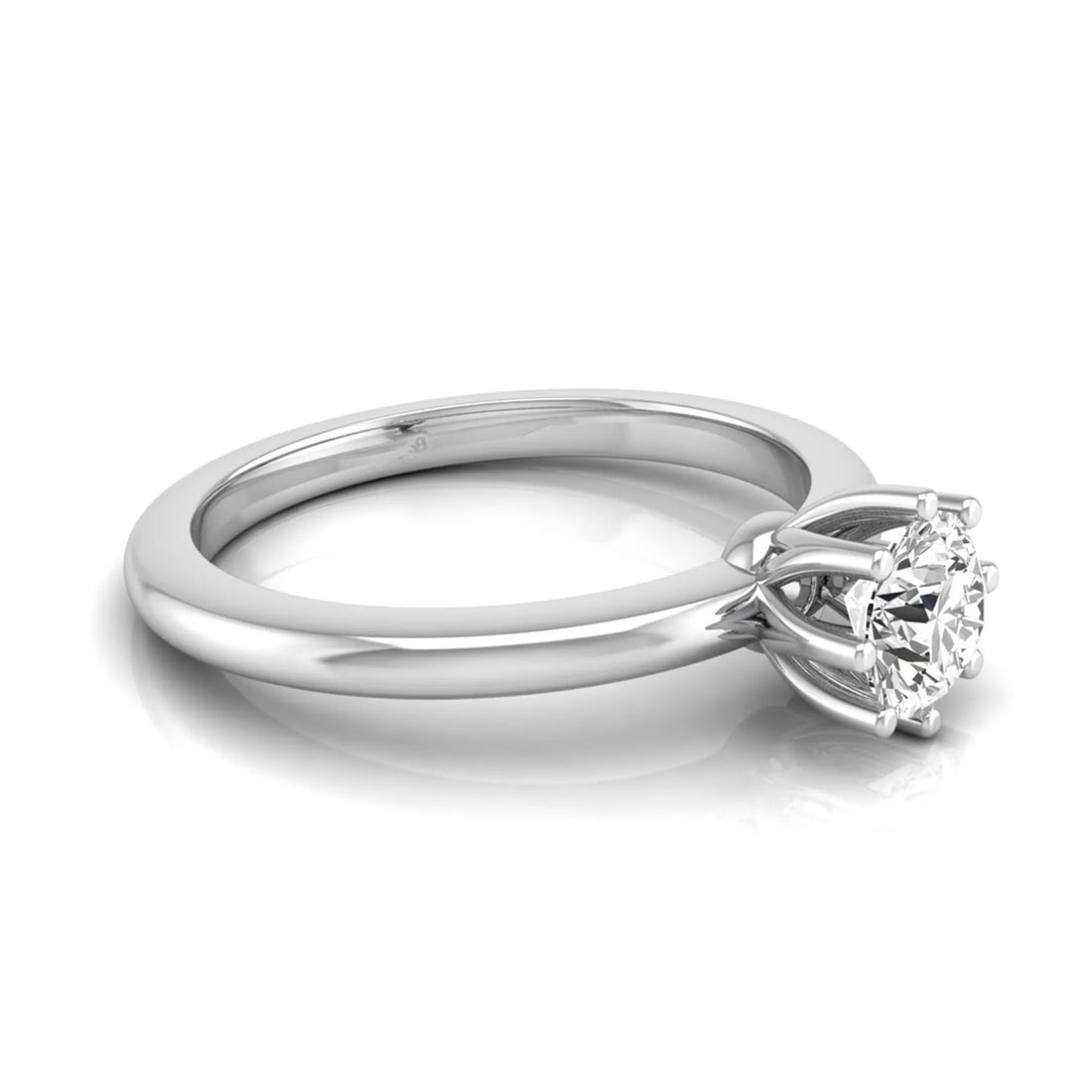 OctaPearl Round Cut Lab Grown Diamond 8 Prong Solitaire Engagement Ring