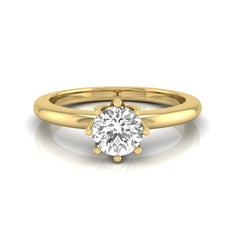 OctaPearl Round Cut Lab Grown Diamond 8 Prong Solitaire Engagement Ring