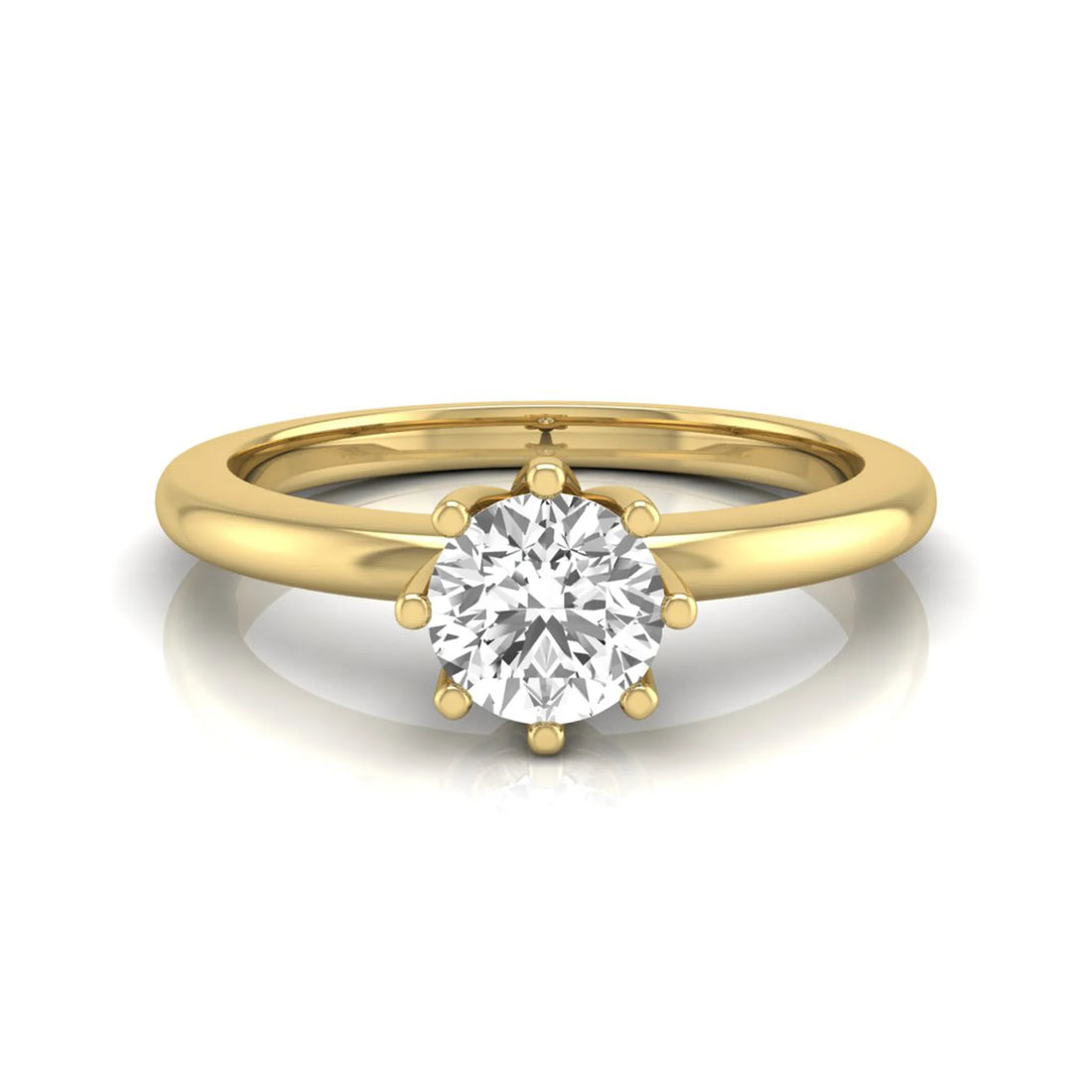OctaPearl Round Cut Lab Grown Diamond 8 Prong Solitaire Engagement Ring