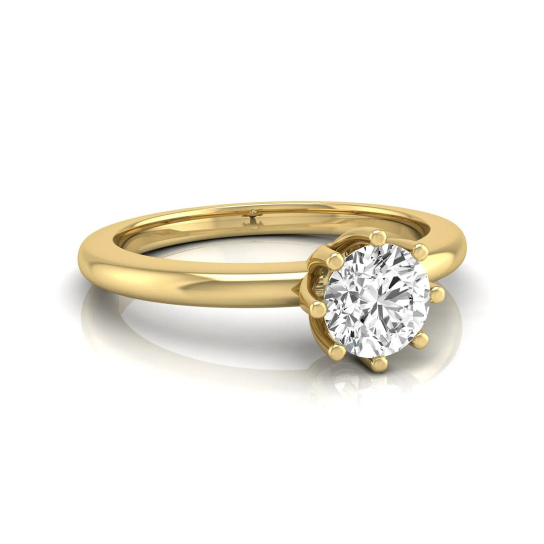 OctaPearl Round Cut Lab Grown Diamond 8 Prong Solitaire Engagement Ring