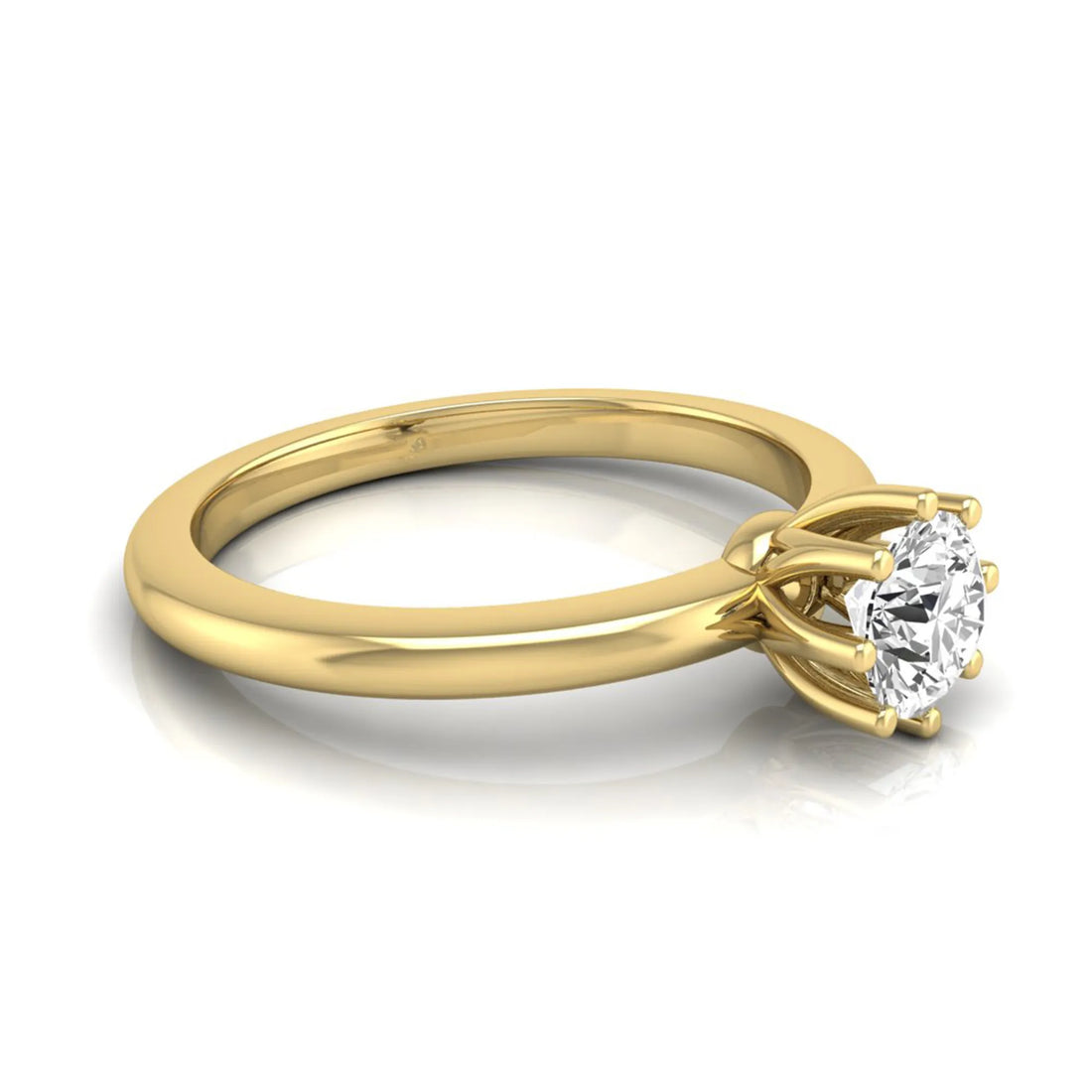 OctaPearl Round Cut Lab Grown Diamond 8 Prong Solitaire Engagement Ring