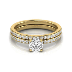 OctaPearl 1 ct Round Cut Lab Grown Diamond Bridal Ring Set