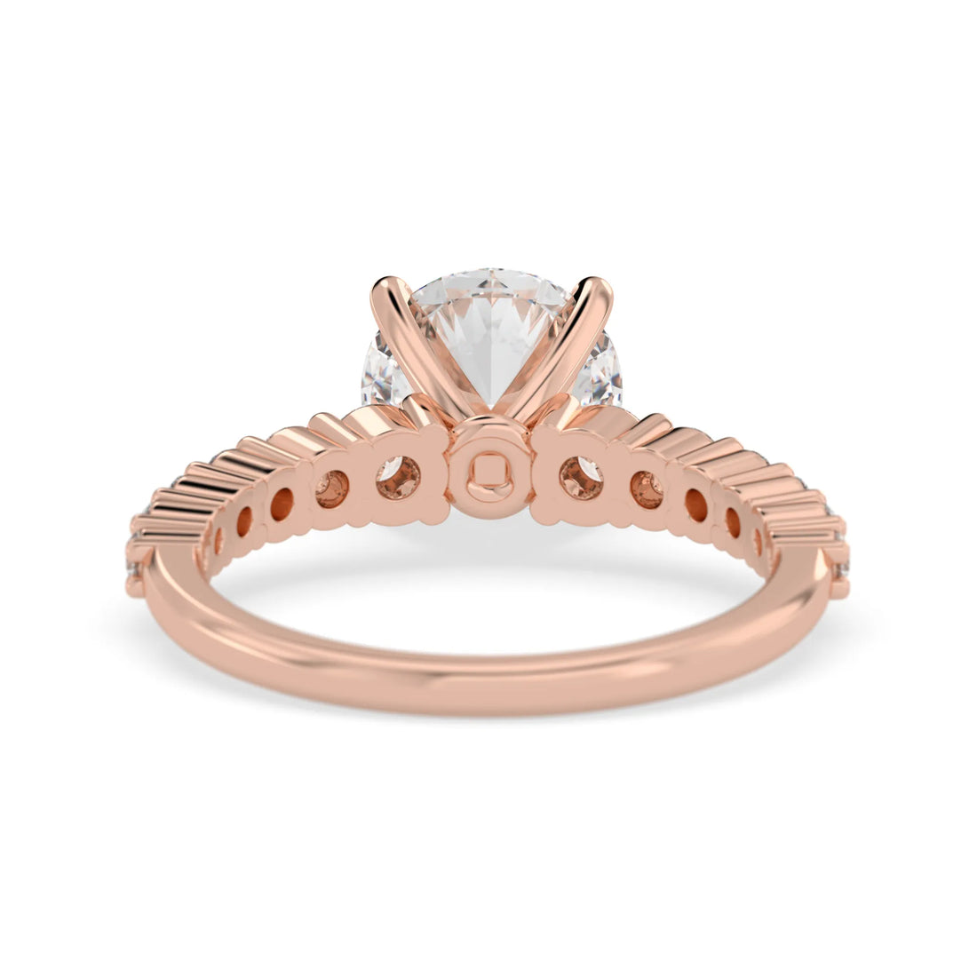 OctaPearl 2 ct Round Cut Lab Grown Diamond Pave Engagement Ring