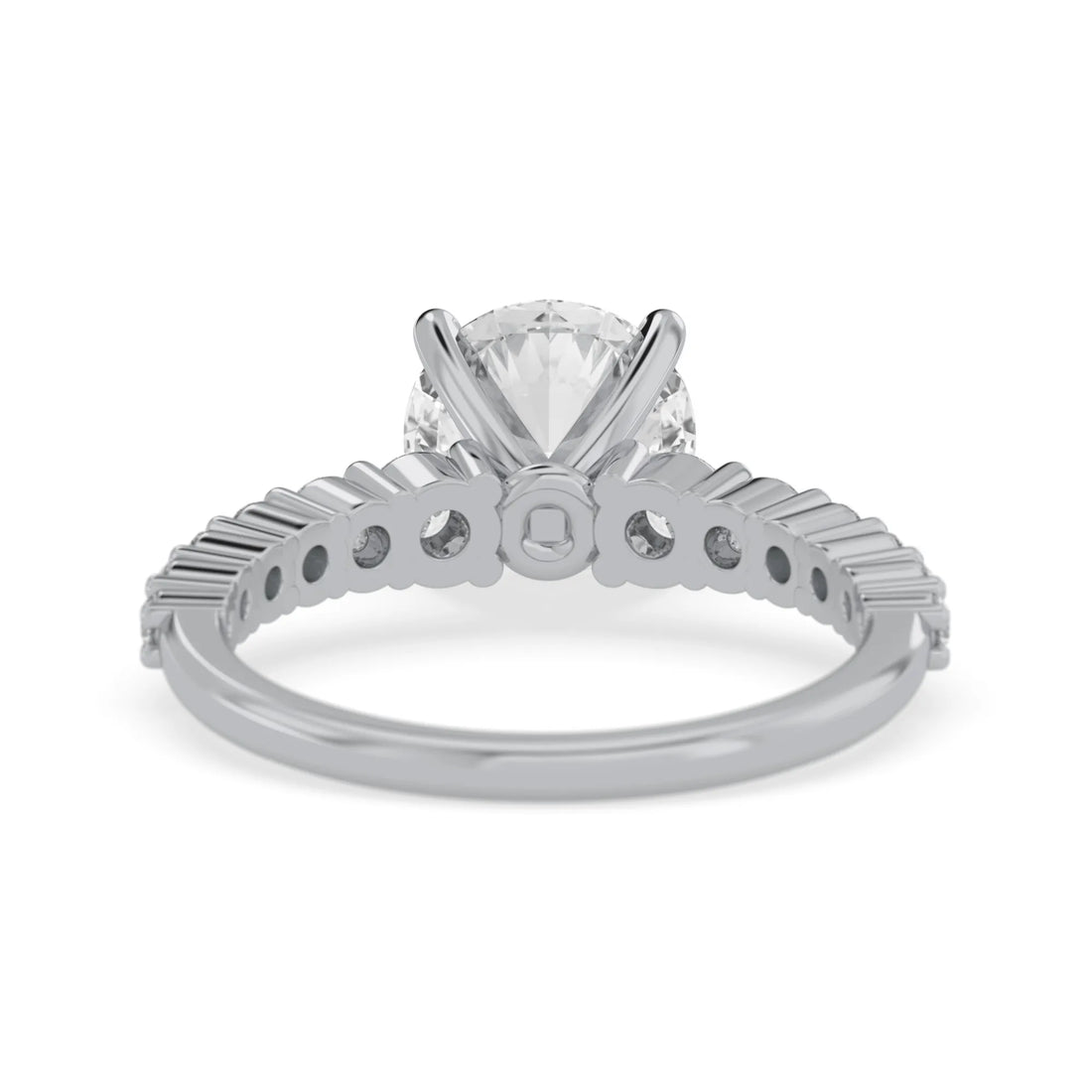 OctaPearl 2 ct Round Cut Lab Grown Diamond Pave Engagement Ring