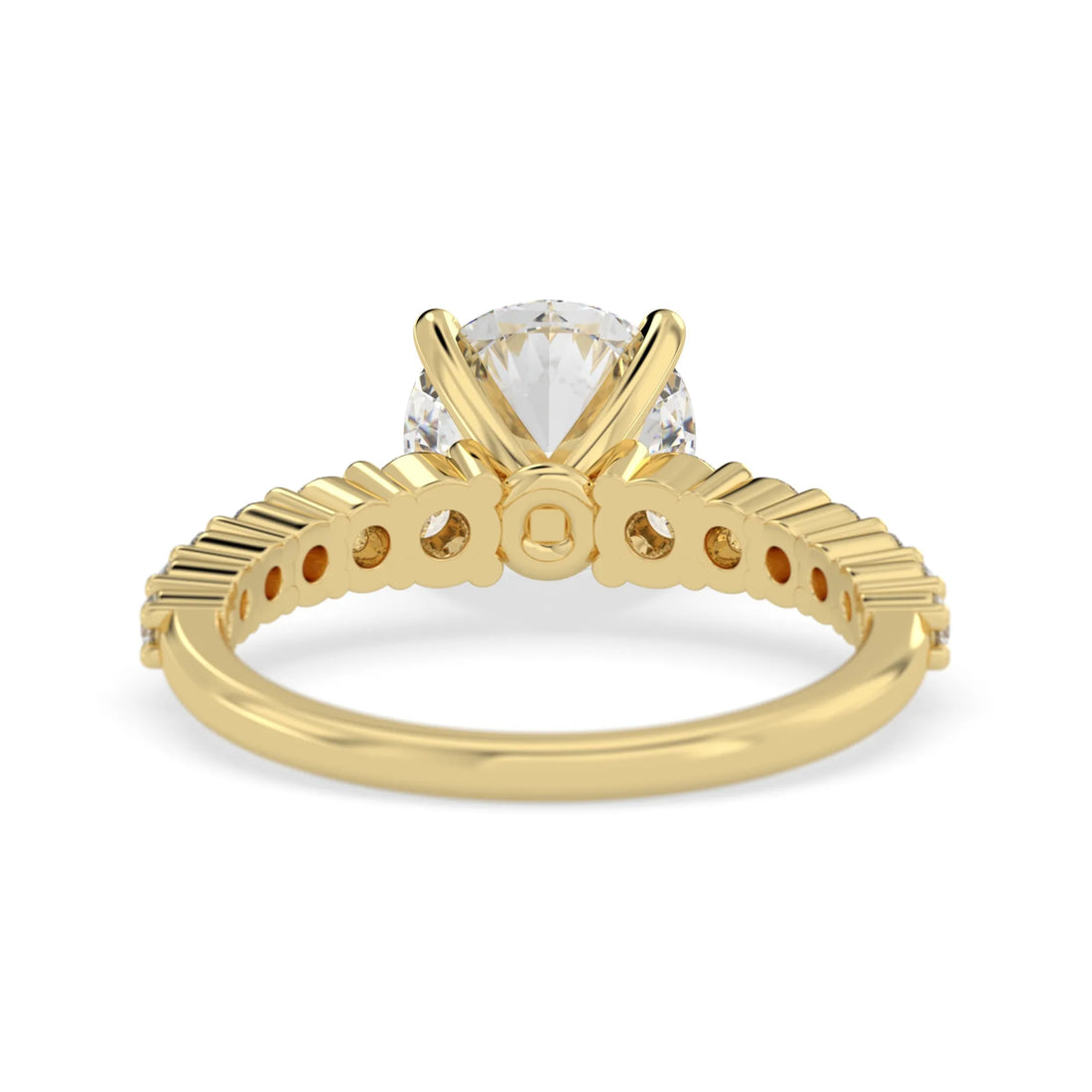 OctaPearl 2 ct Round Cut Lab Grown Diamond Pave Engagement Ring