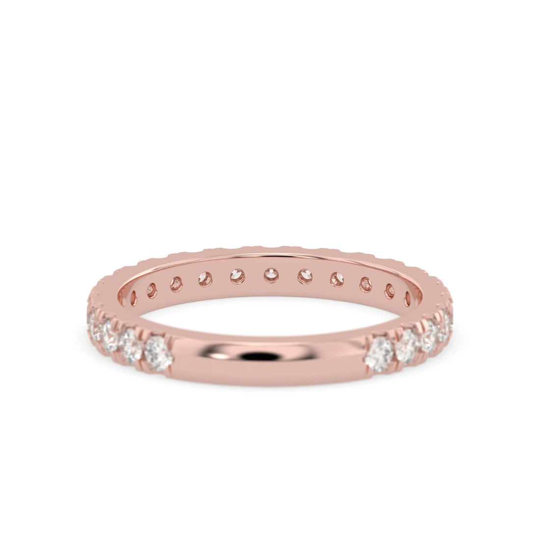 OctaPearl Minimalist Round Cut Lab Grown Diamond Half Eternity Wedding Band