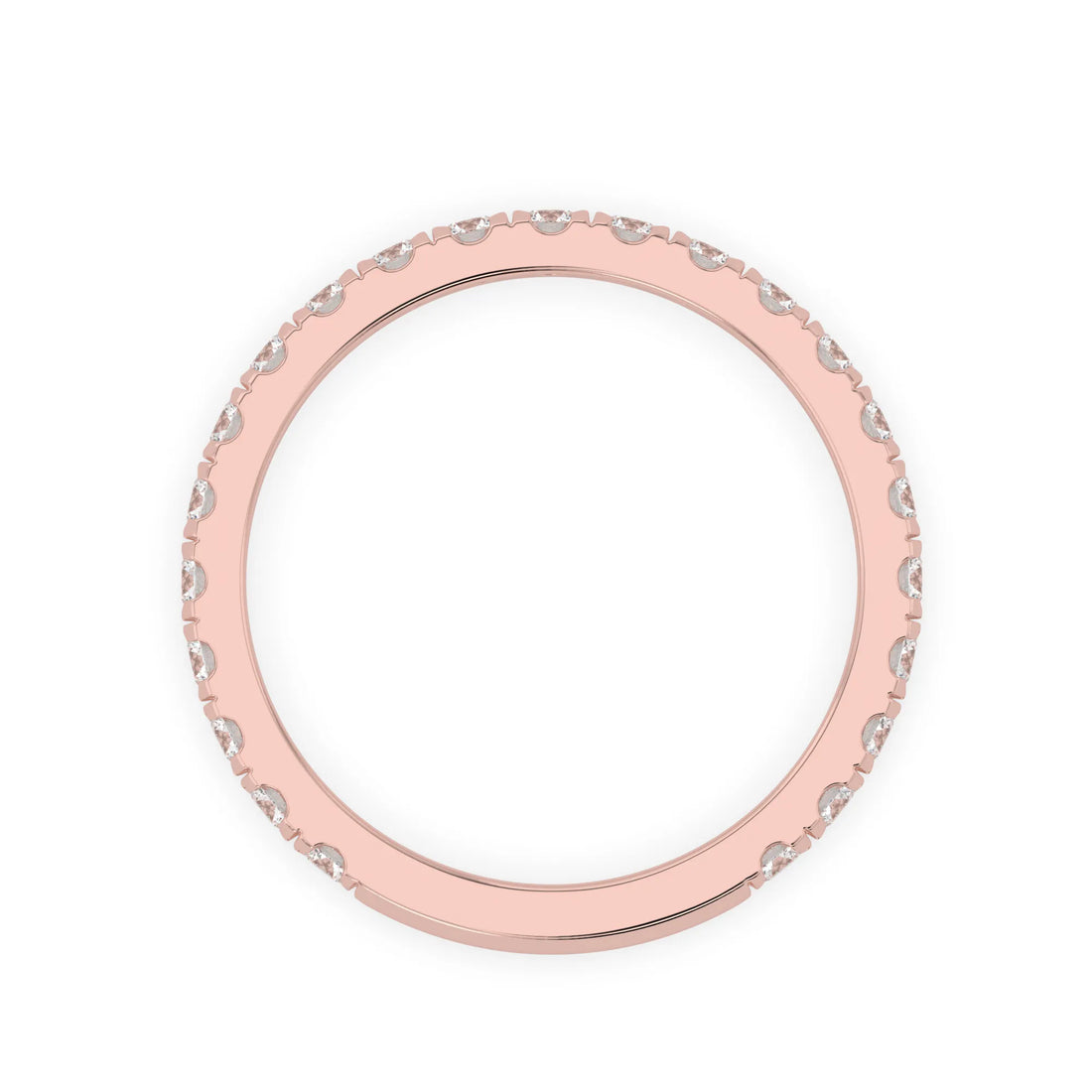 OctaPearl Minimalist Round Cut Lab Grown Diamond Half Eternity Wedding Band