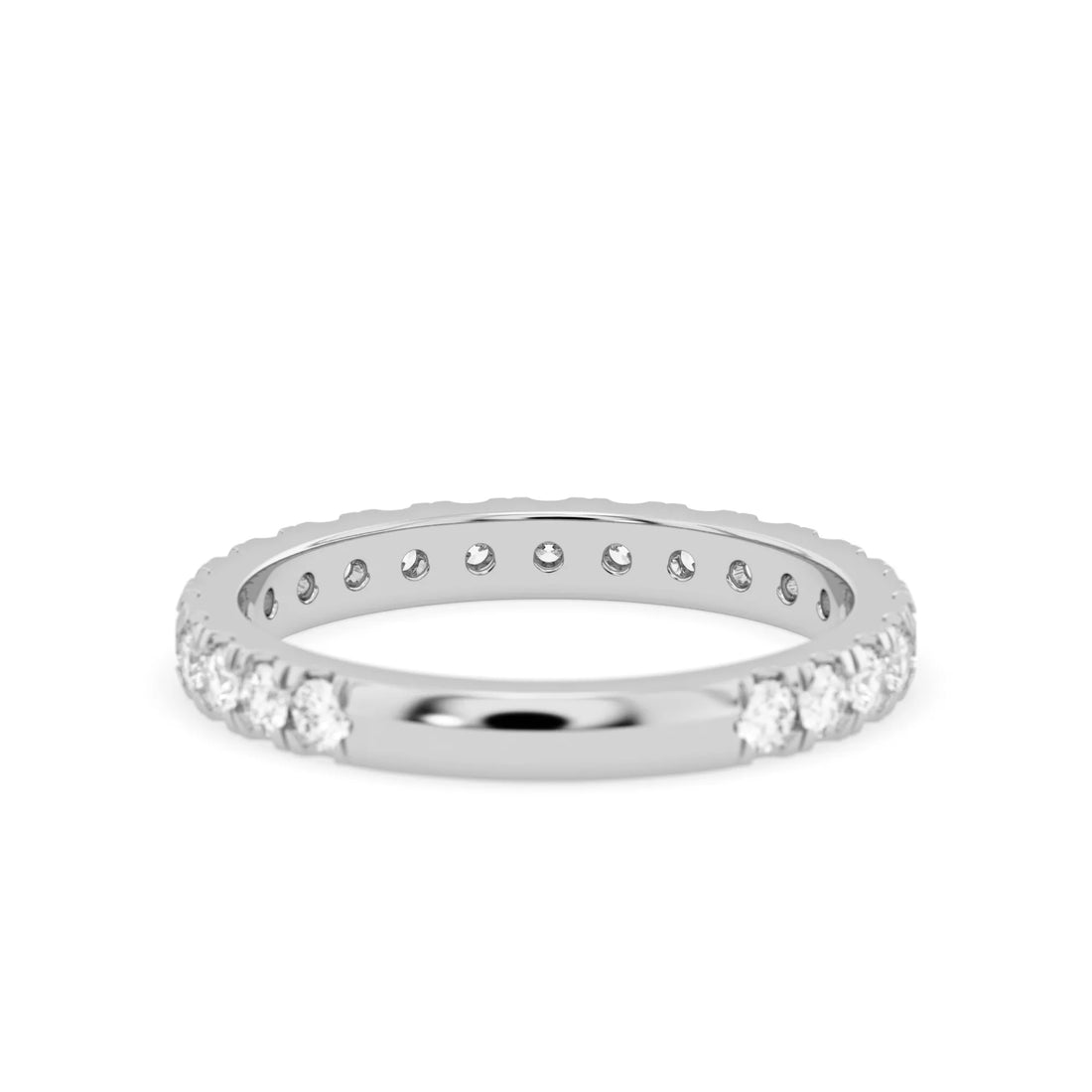 OctaPearl Minimalist Round Cut Lab Grown Diamond Half Eternity Wedding Band