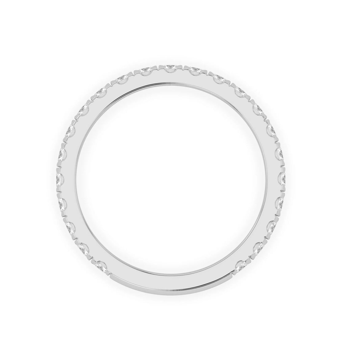 OctaPearl Minimalist Round Cut Lab Grown Diamond Half Eternity Wedding Band