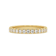 OctaPearl Minimalist Round Cut Lab Grown Diamond Half Eternity Wedding Band
