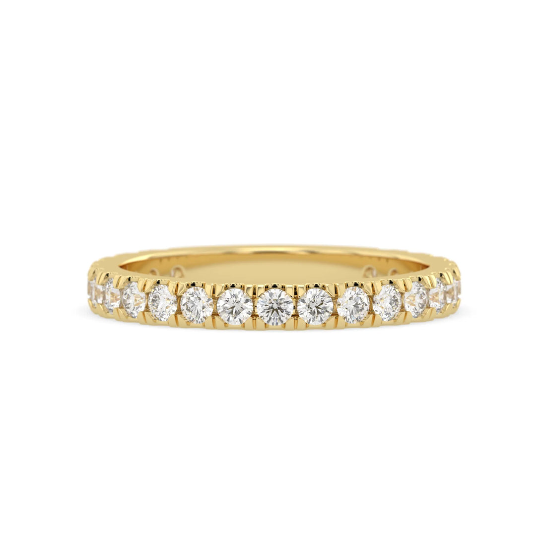 OctaPearl Minimalist Round Cut Lab Grown Diamond Half Eternity Wedding Band