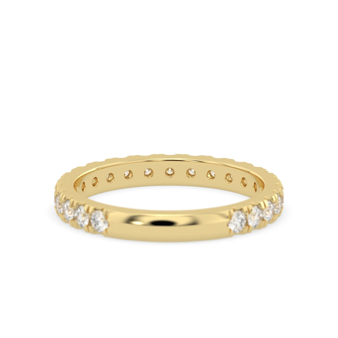 OctaPearl Minimalist Round Cut Lab Grown Diamond Half Eternity Wedding Band