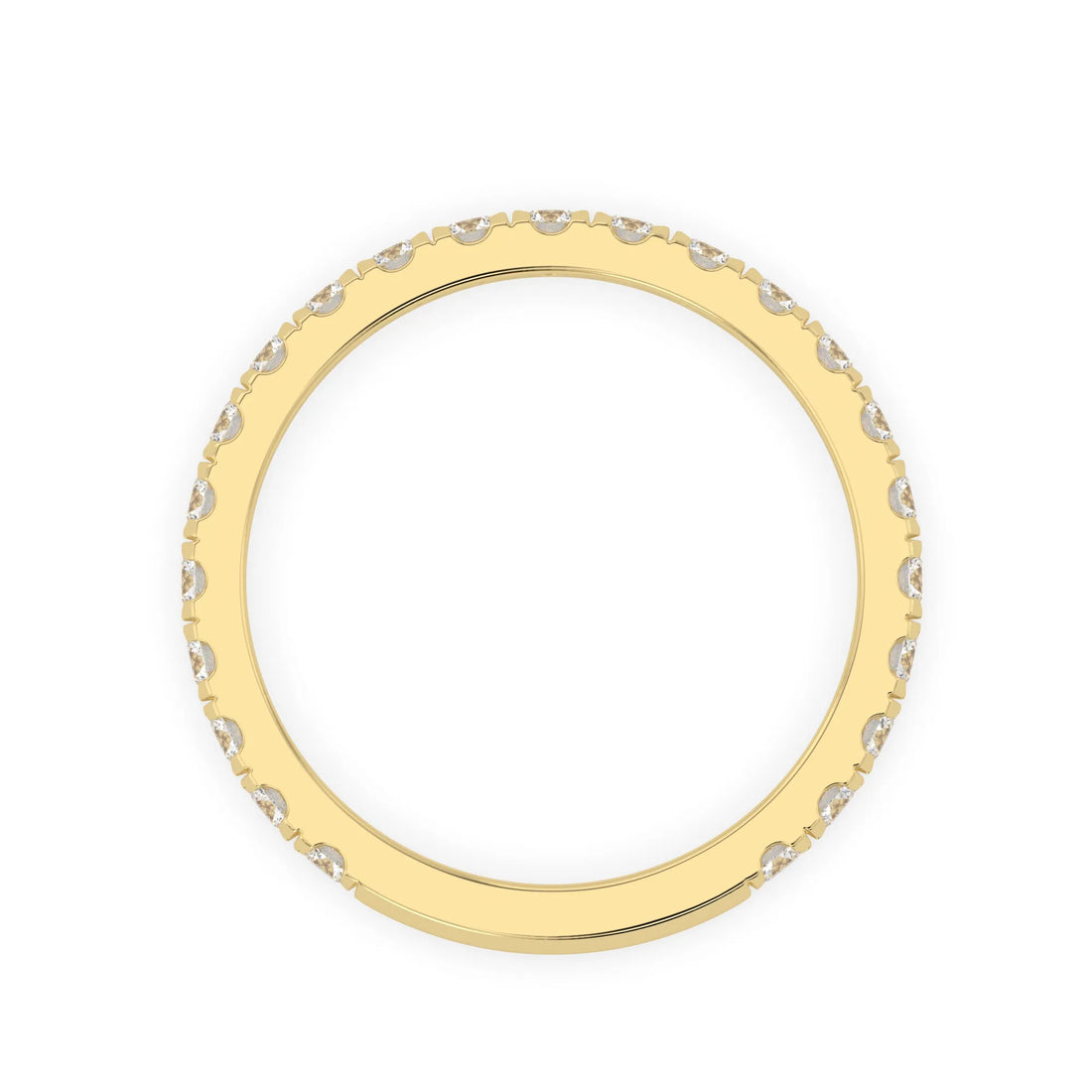 OctaPearl Minimalist Round Cut Lab Grown Diamond Half Eternity Wedding Band