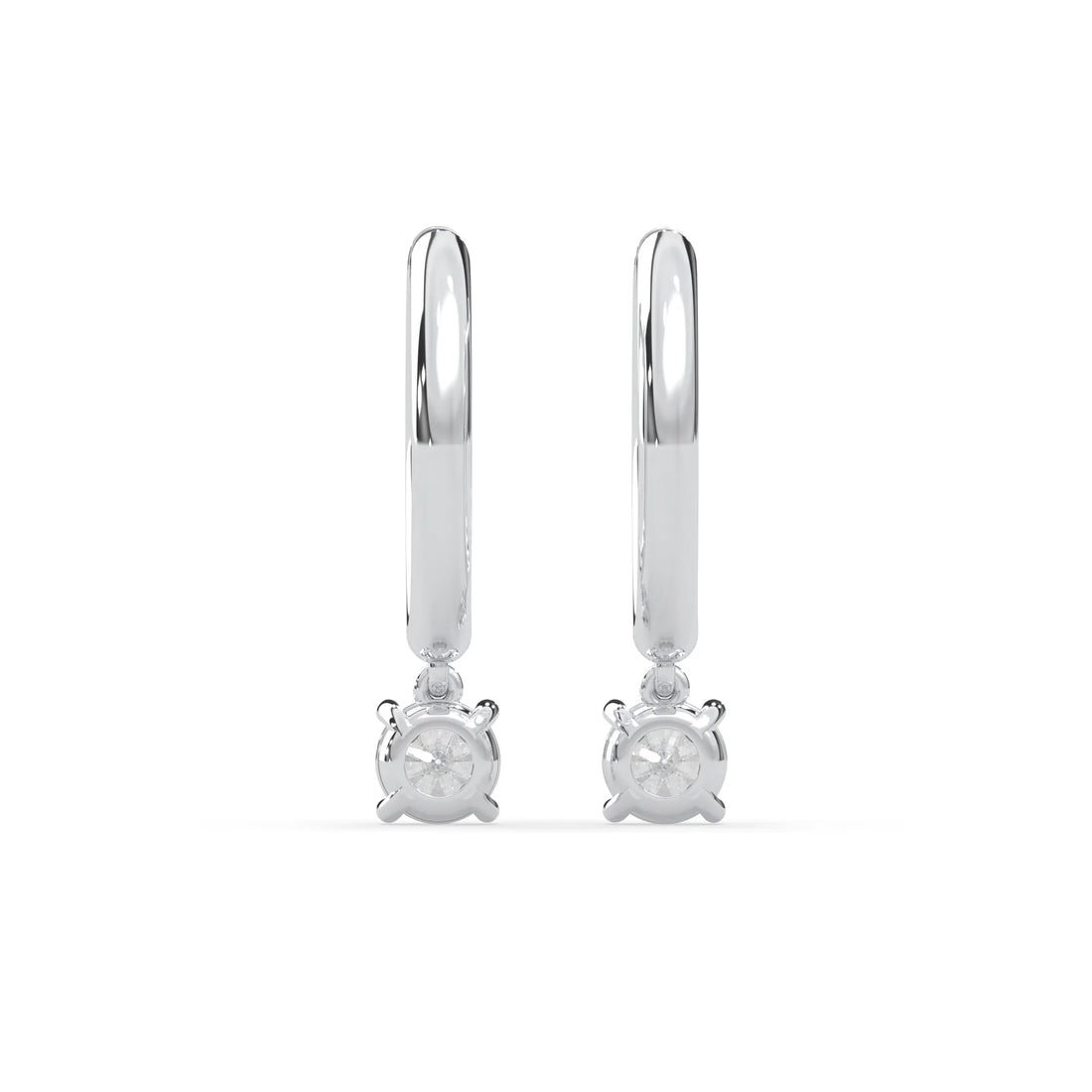 OctaPearl Round Cut Lab Grown Diamond Hoop Drop Earrings