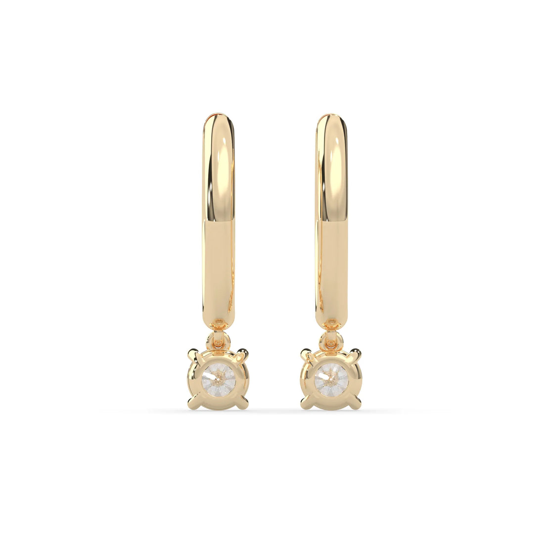 OctaPearl Round Cut Lab Grown Diamond Hoop Drop Earrings
