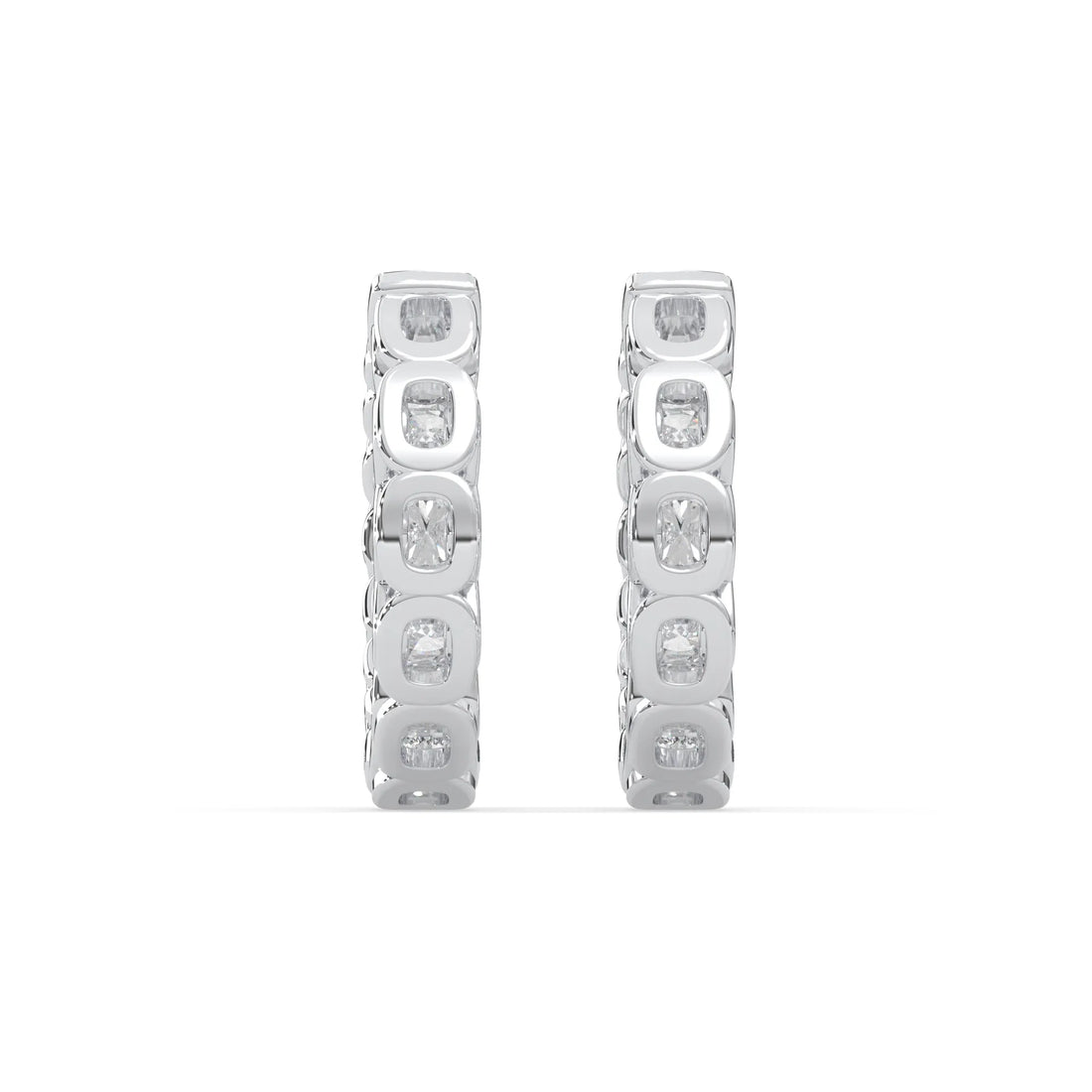 OctaPearl Round Cut Lab Grown Diamond Hoop Earrings