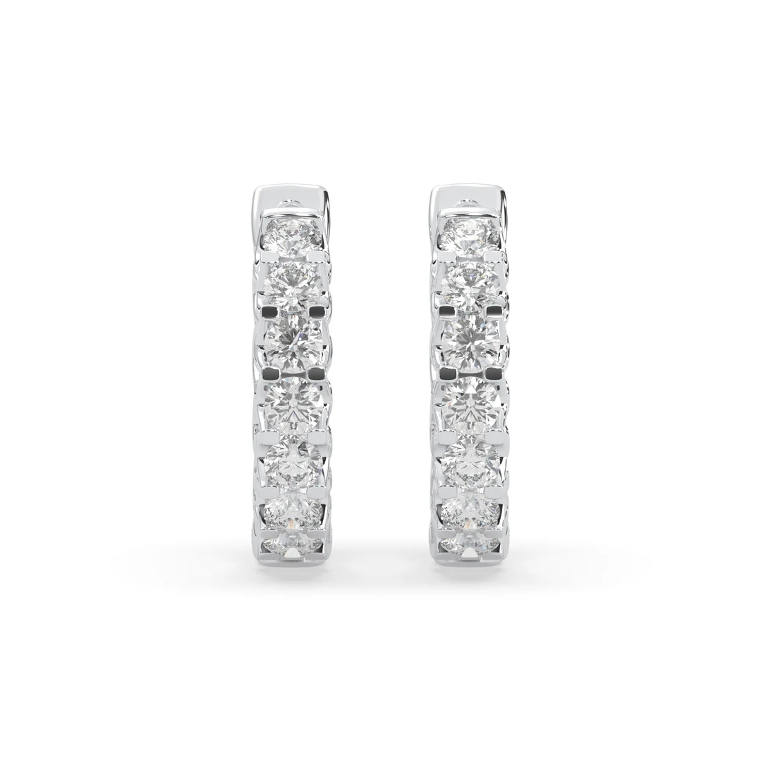 OctaPearl Round Cut Lab Grown Diamond Hoop Earrings