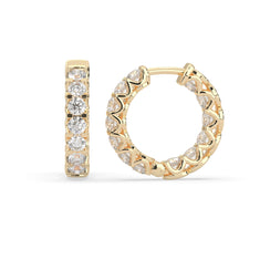 OctaPearl Round Cut Lab Grown Diamond Hoop Earrings