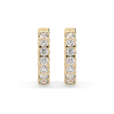 OctaPearl Round Cut Lab Grown Diamond Hoop Earrings - alternate view