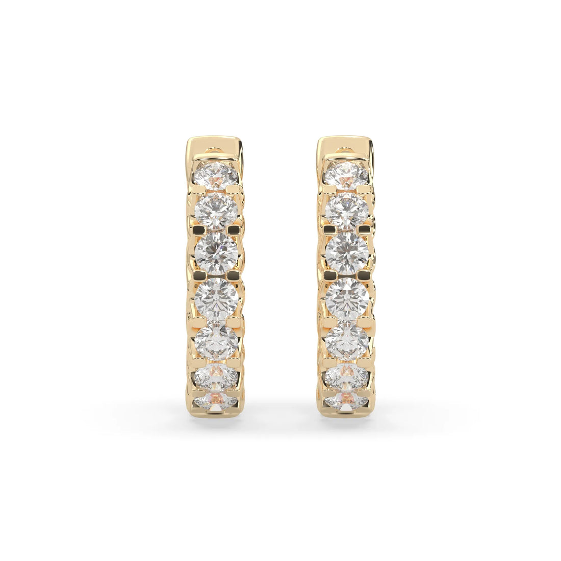 OctaPearl Round Cut Lab Grown Diamond Hoop Earrings