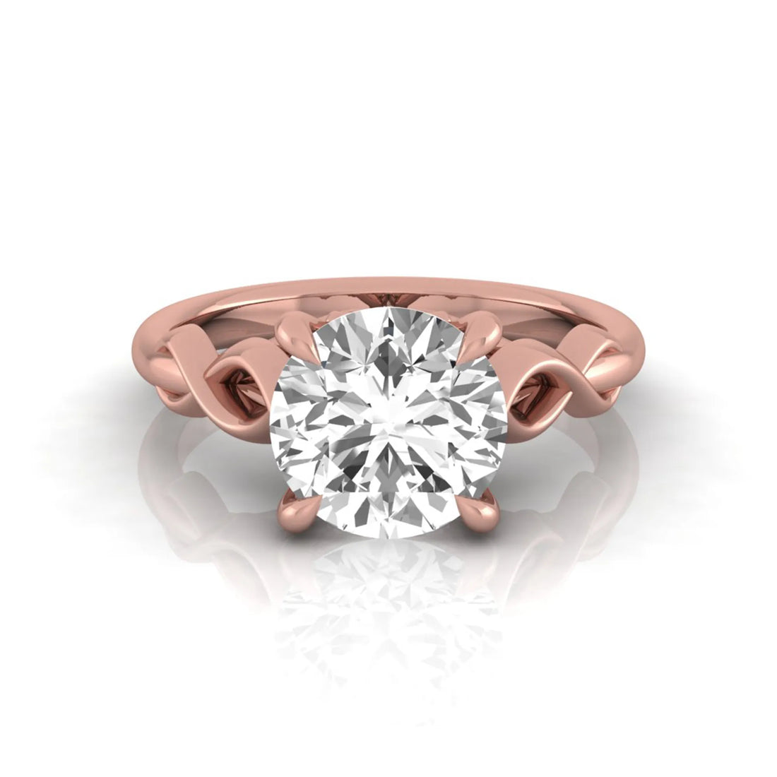 OctaPearl 1.5 ct Round Cut Lab Grown Diamond Infinity Solitaire Engagement Ring