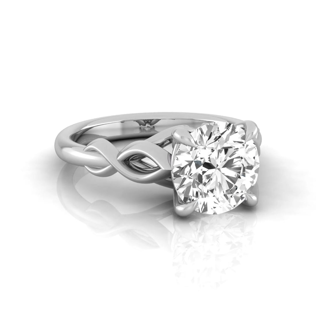 OctaPearl 1.5 ct Round Cut Lab Grown Diamond Infinity Solitaire Engagement Ring