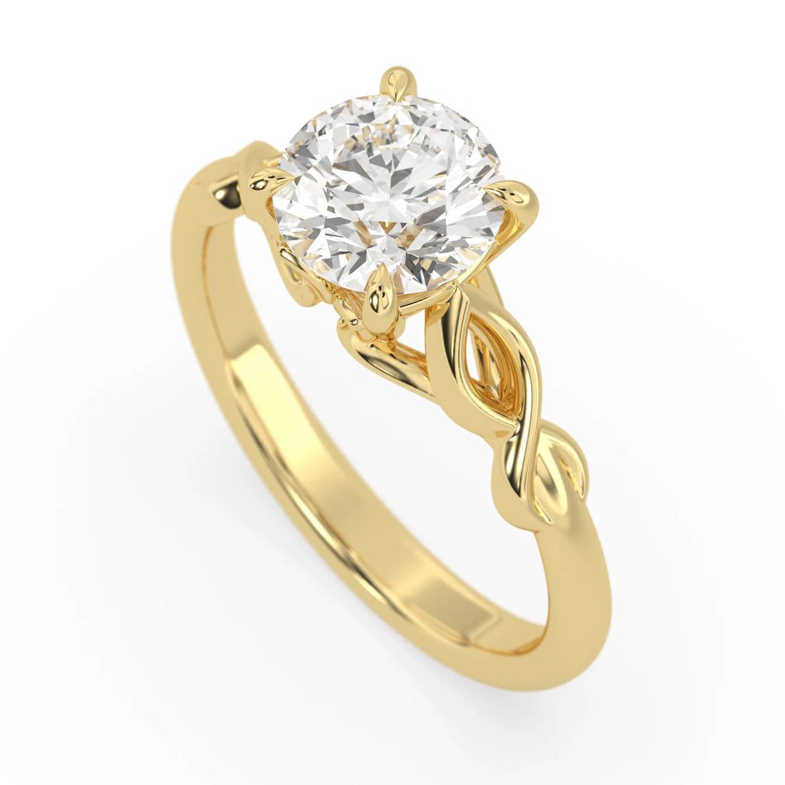OctaPearl 1.5 ct Round Cut Lab Grown Diamond Infinity Solitaire Engagement Ring