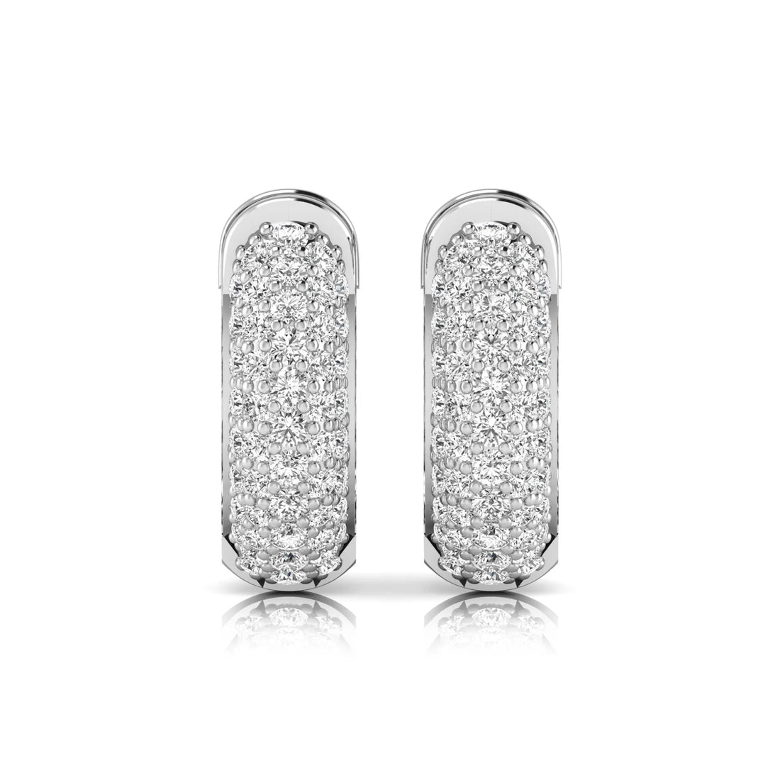 OctaPearl Round Cut Lab Grown Diamond Pavé Huggie Hoop Earrings