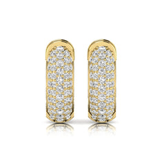 OctaPearl Round Cut Lab Grown Diamond Pavé Huggie Hoop Earrings - alternate view