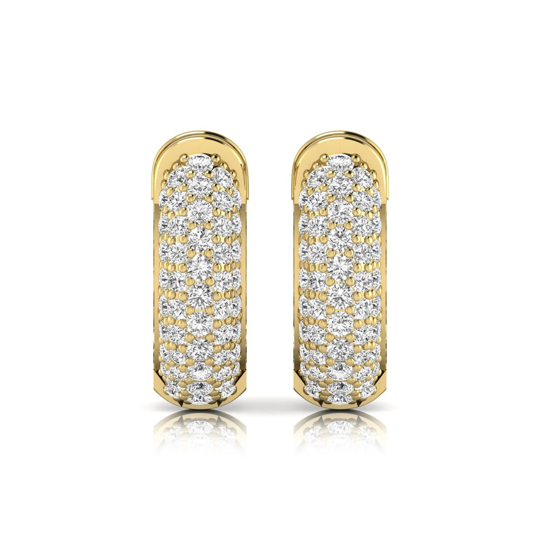 OctaPearl Round Cut Lab Grown Diamond Pavé Huggie Hoop Earrings