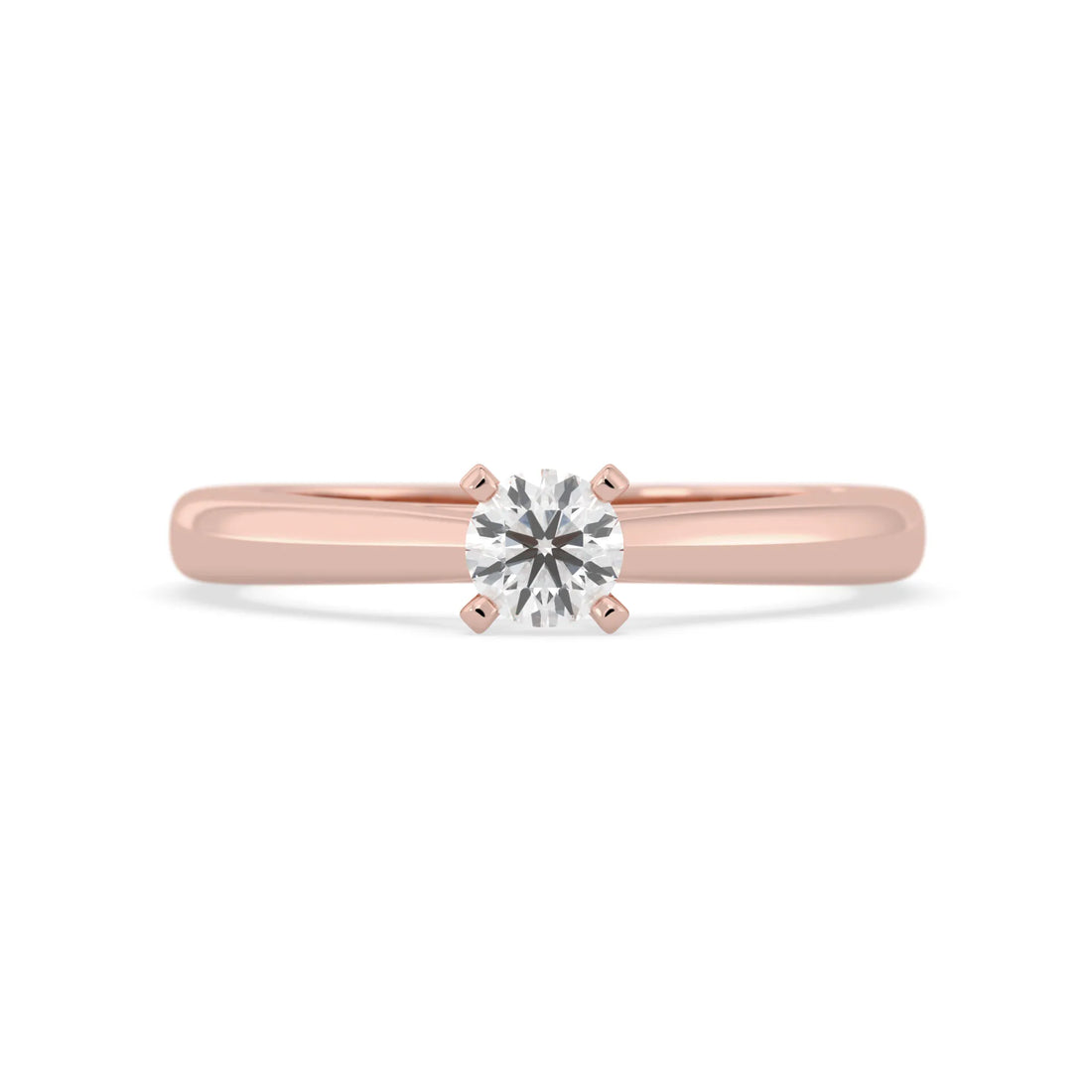 OctaPearl Round Cut Lab Grown Diamond Solitaire Engagement Ring