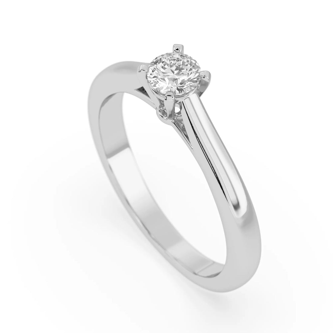 OctaPearl Round Cut Lab Grown Diamond Solitaire Engagement Ring