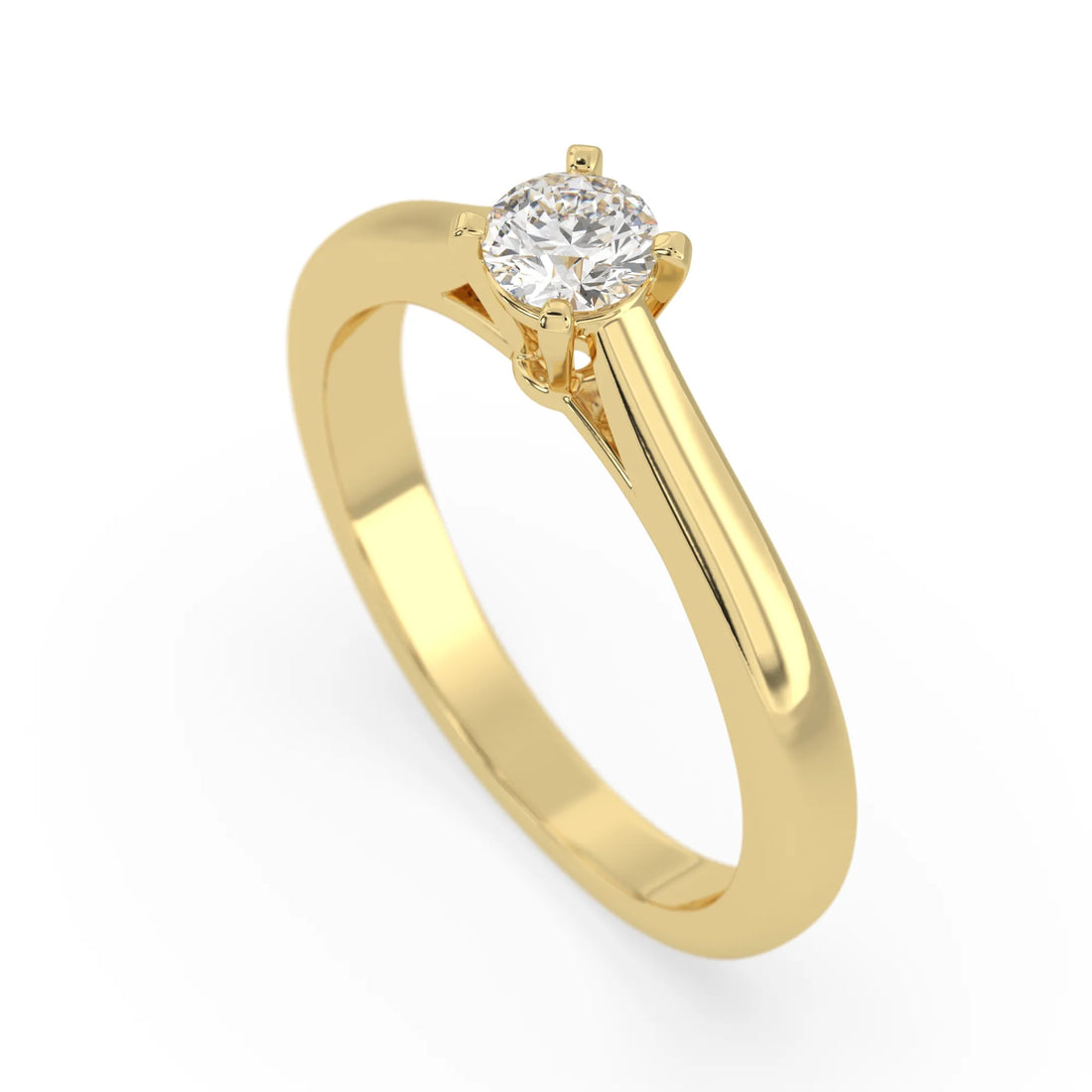 OctaPearl Round Cut Lab Grown Diamond Solitaire Engagement Ring
