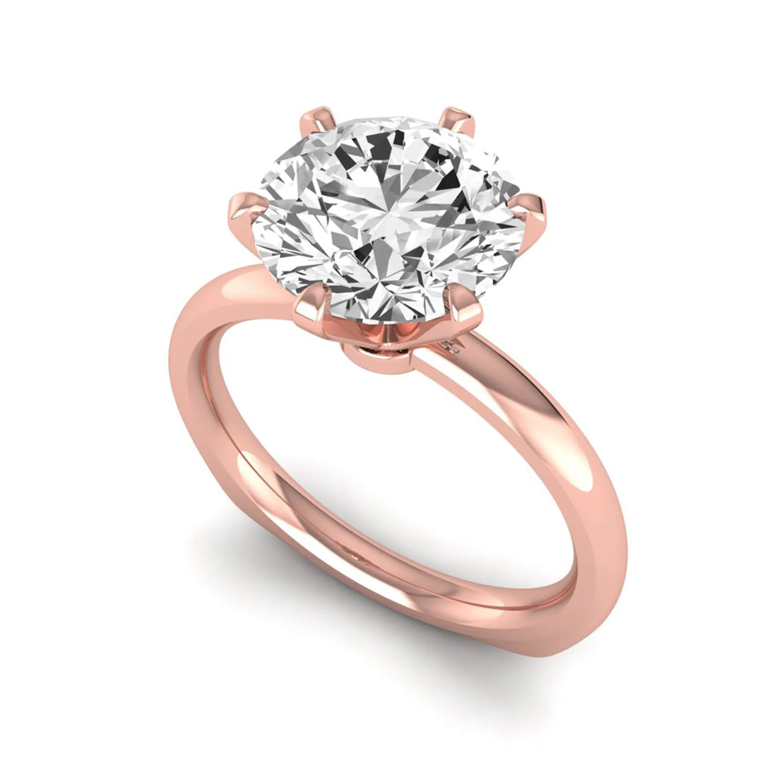 OctaPearl 3 ct Round Cut Lab Grown Diamond Solitaire Engagement Ring
