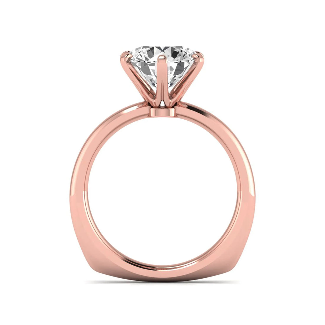 OctaPearl 3 ct Round Cut Lab Grown Diamond Solitaire Engagement Ring