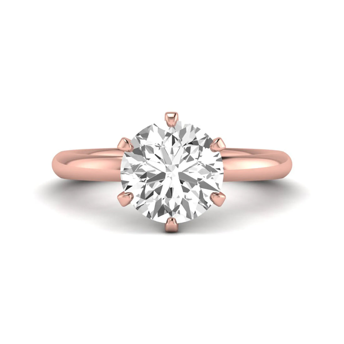 OctaPearl 3 ct Round Cut Lab Grown Diamond Solitaire Engagement Ring