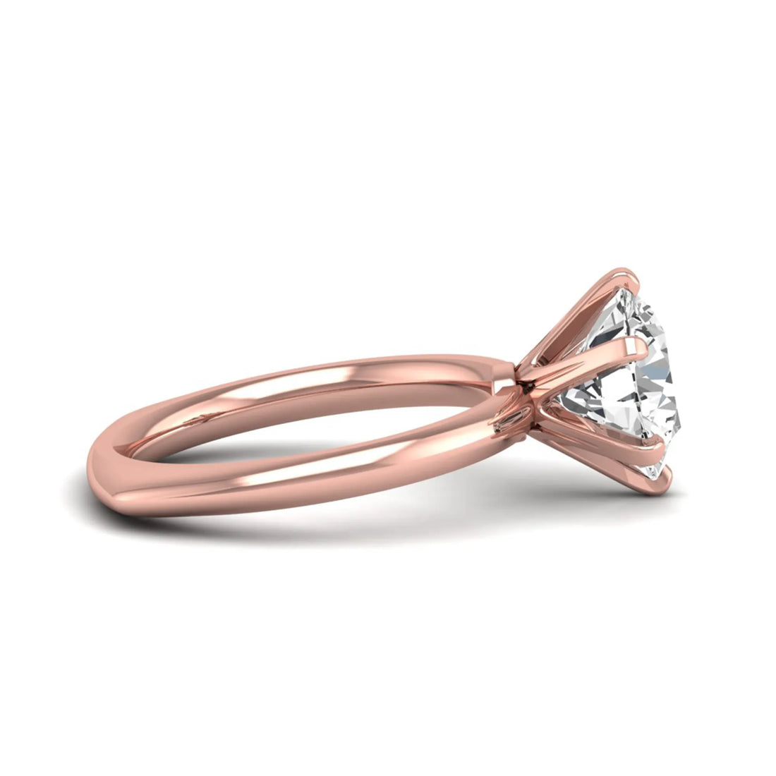 OctaPearl 3 ct Round Cut Lab Grown Diamond Solitaire Engagement Ring