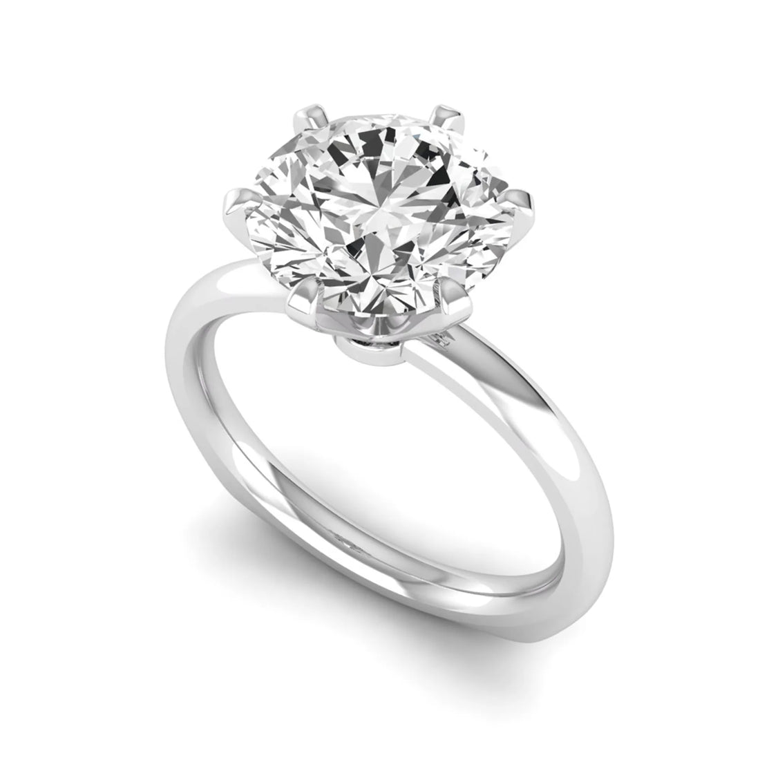 OctaPearl 3 ct Round Cut Lab Grown Diamond Solitaire Engagement Ring