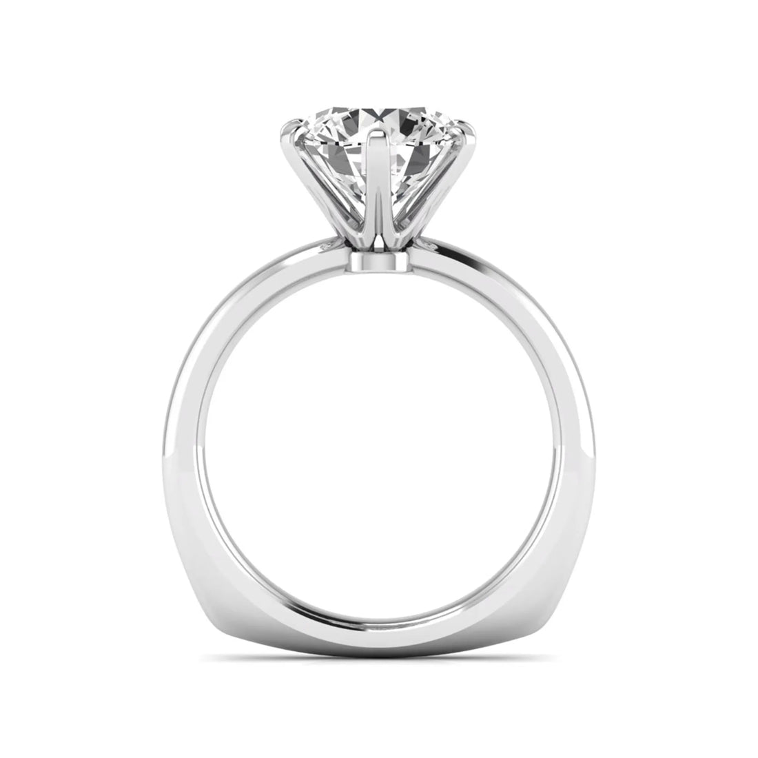 OctaPearl 3 ct Round Cut Lab Grown Diamond Solitaire Engagement Ring