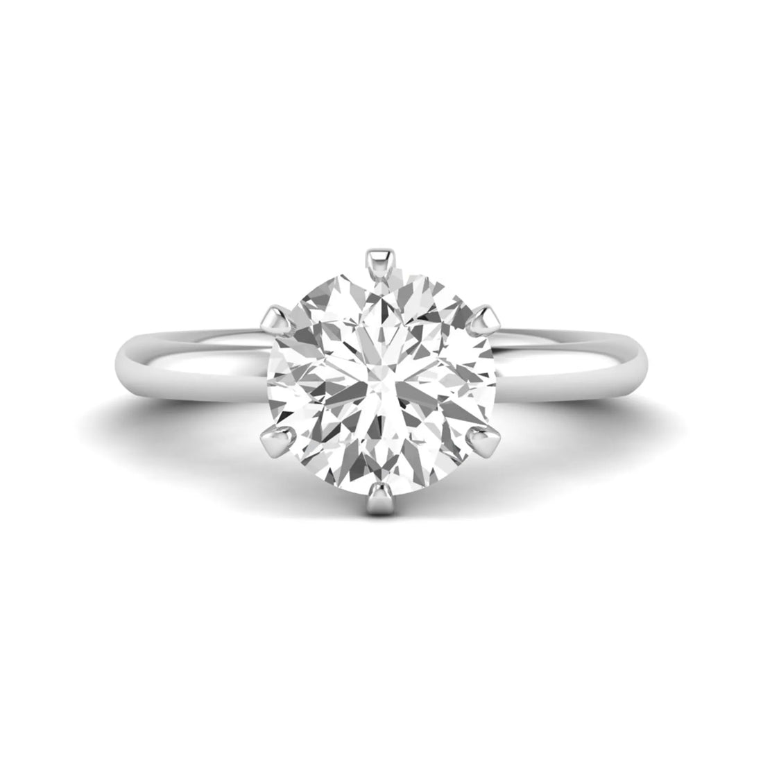 OctaPearl 3 ct Round Cut Lab Grown Diamond Solitaire Engagement Ring