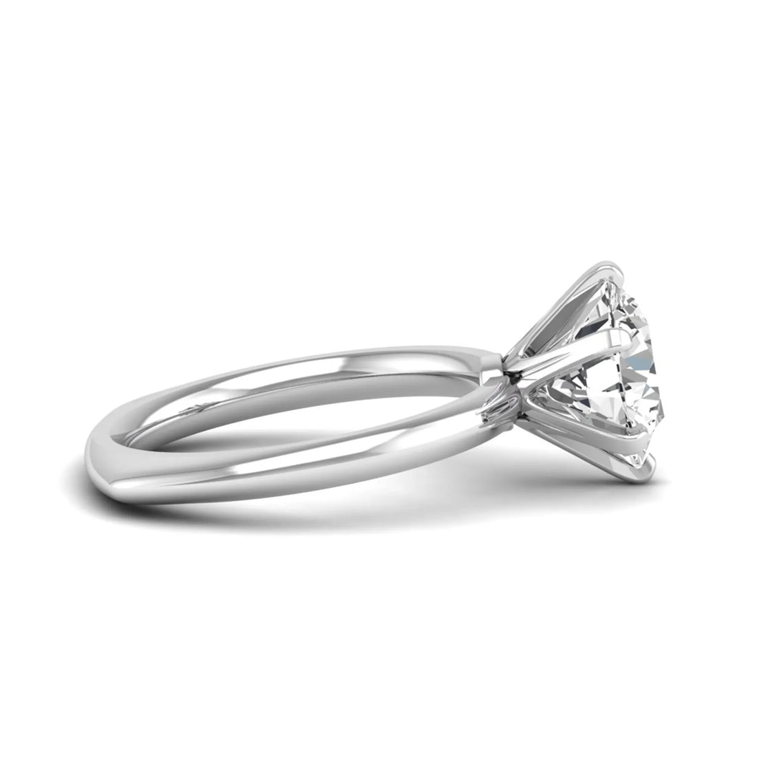 OctaPearl 3 ct Round Cut Lab Grown Diamond Solitaire Engagement Ring