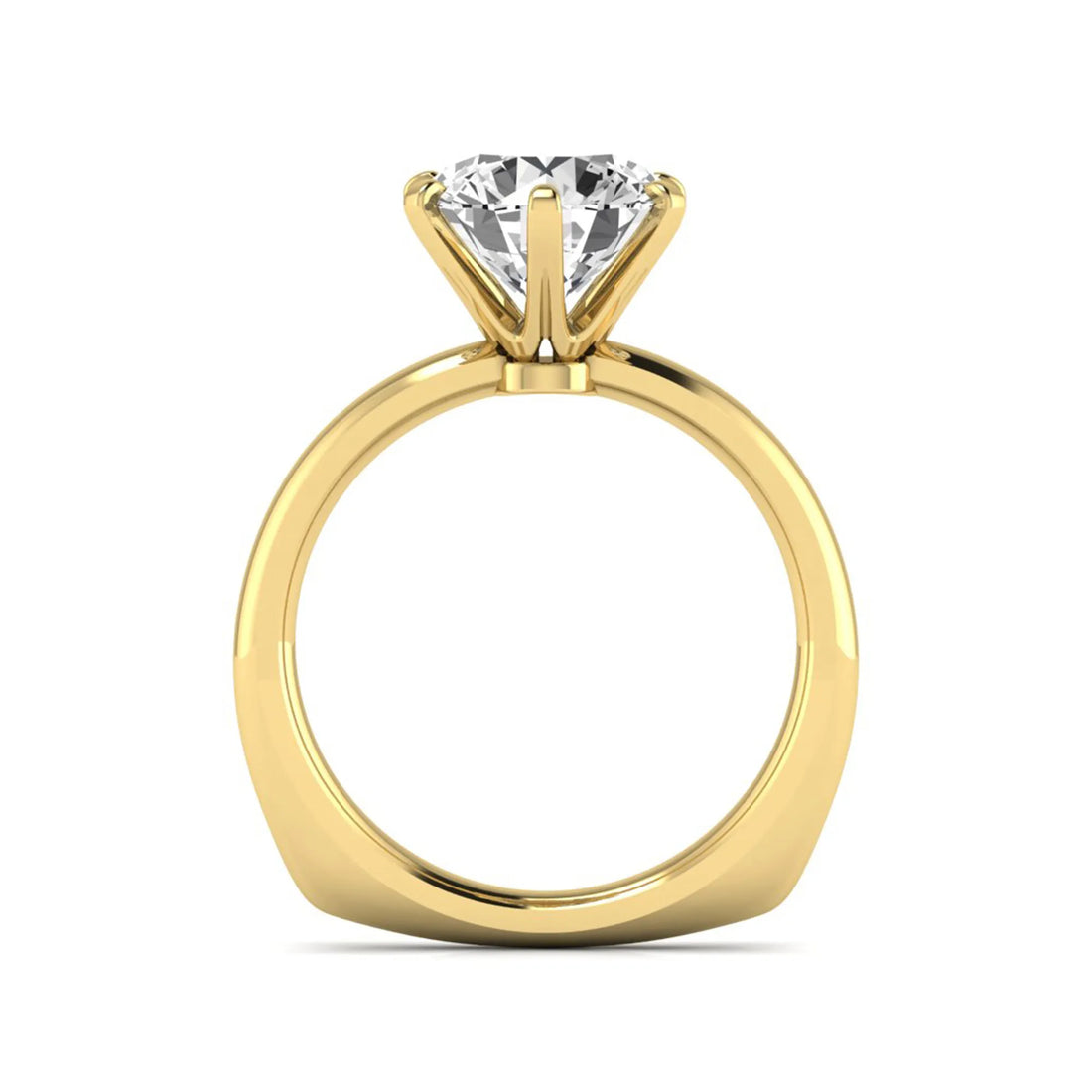 OctaPearl 3 ct Round Cut Lab Grown Diamond Solitaire Engagement Ring