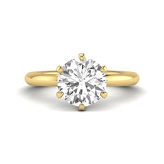 OctaPearl 3 ct Round Cut Lab Grown Diamond Solitaire Engagement Ring