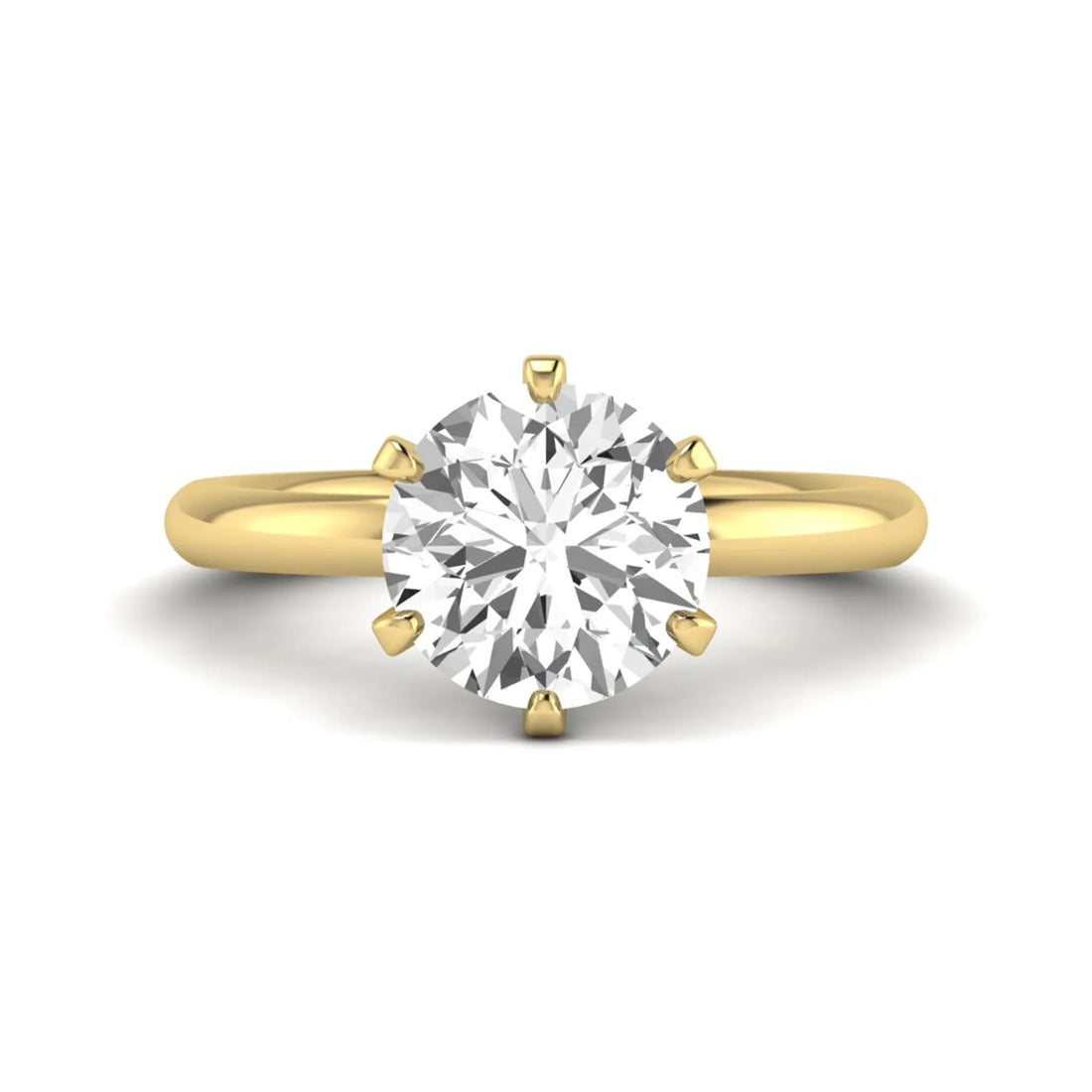 OctaPearl 3 ct Round Cut Lab Grown Diamond Solitaire Engagement Ring