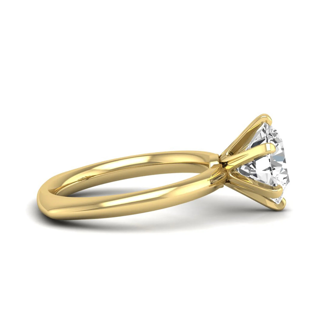 OctaPearl 3 ct Round Cut Lab Grown Diamond Solitaire Engagement Ring