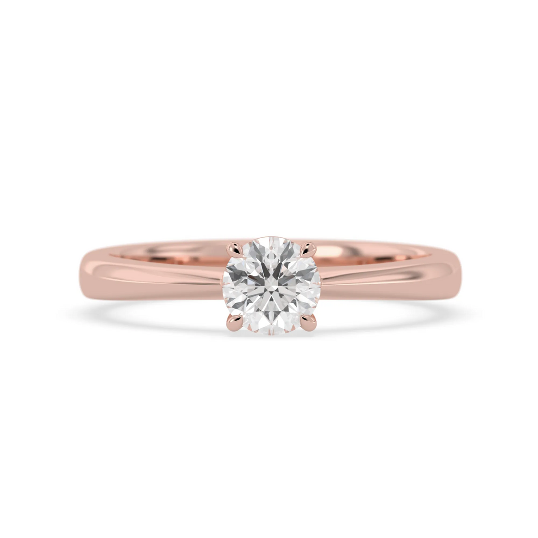 OctaPearl Round Cut Lab Grown Diamond Minimalist Solitaire Engagement Ring