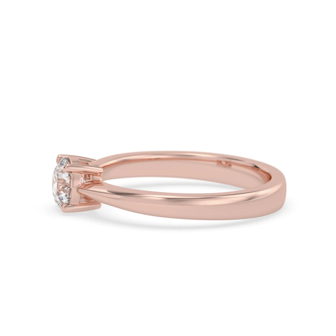 OctaPearl Round Cut Lab Grown Diamond Minimalist Solitaire Engagement Ring