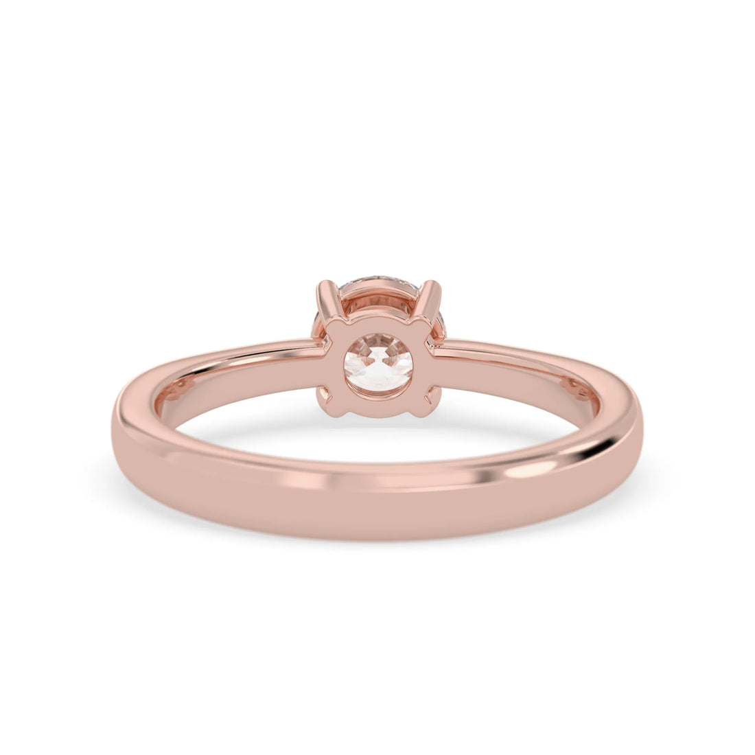 OctaPearl Round Cut Lab Grown Diamond Minimalist Solitaire Engagement Ring